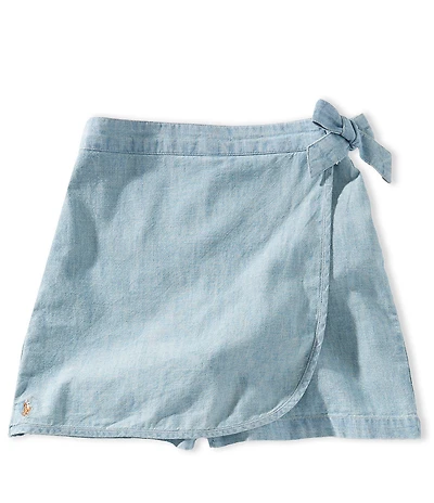 Polo Ralph Lauren Little Girls Chambray Faux-Wrap Skort