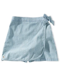 Polo Ralph Lauren Little Girls Chambray Faux-Wrap Skort
