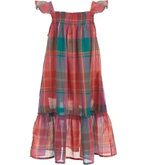 Polo Ralph Lauren Little Girls Flutter-Sleeve Madras Plaid A-Line Dress
