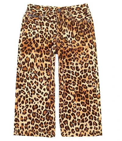 Polo Ralph Lauren Little Girls Leopard-Printed Wide-Leg Twill Pants