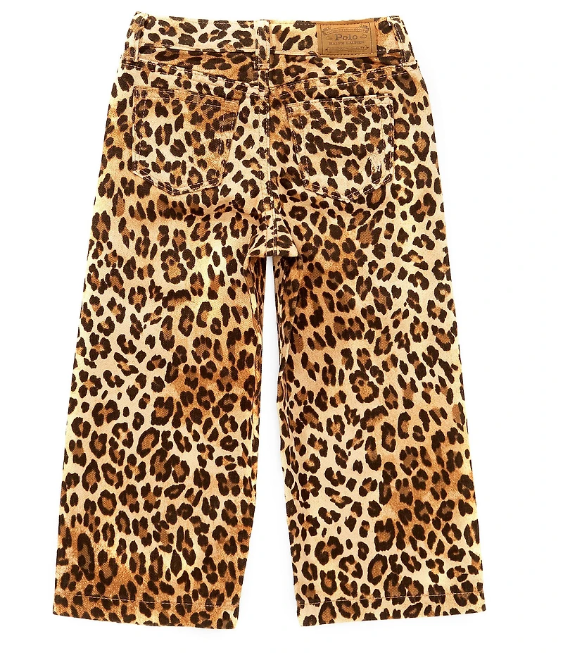 Polo Ralph Lauren Little Girls Leopard-Printed Wide-Leg Twill Pants