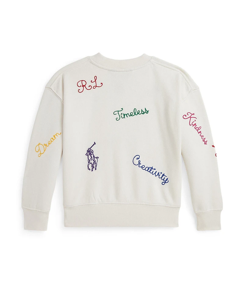 Polo Ralph Lauren Little Girls Long-Sleeve Embroidered Fleece Sweatshirt