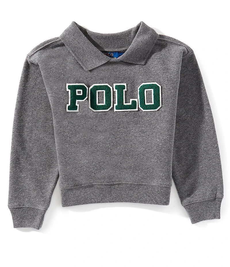Polo Ralph Lauren Little Girls Long-Sleeve Logo Fleece Polo Sweatshirt