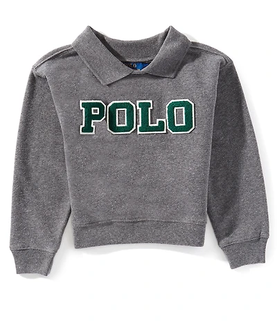 Polo Ralph Lauren Little Girls Long-Sleeve Logo Fleece Polo Sweatshirt