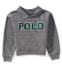 Polo Ralph Lauren Little Girls Long-Sleeve Logo Fleece Polo Sweatshirt
