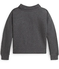 Polo Ralph Lauren Little Girls Long-Sleeve Logo Fleece Polo Sweatshirt