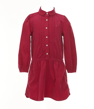 Polo Ralph Lauren Little Girls Long-Sleeve Pintucked Corduroy Dress