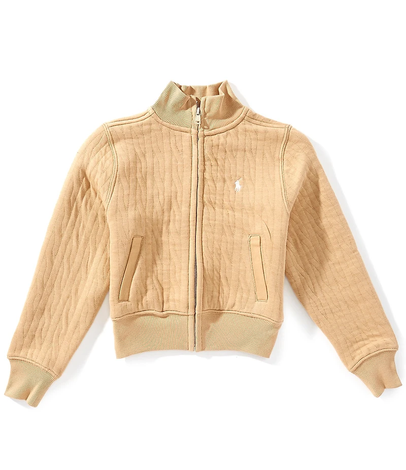 Polo Ralph Lauren Little Girls Long-Sleeve Quilted Cable-Motif Jacket