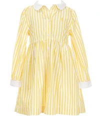 Polo Ralph Lauren Little Girls Long-Sleeve Striped Poplin Shirtdress
