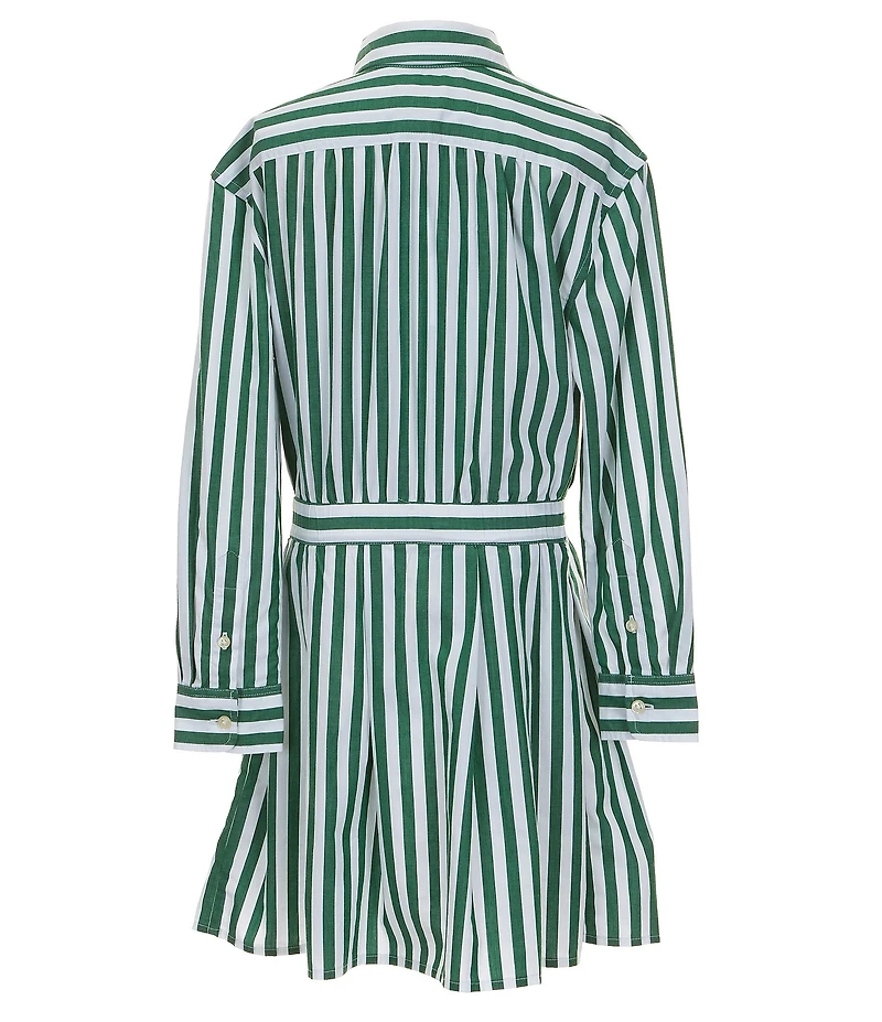 Polo Ralph Lauren Little Girls Long-Sleeve Striped Poplin Shirtdress