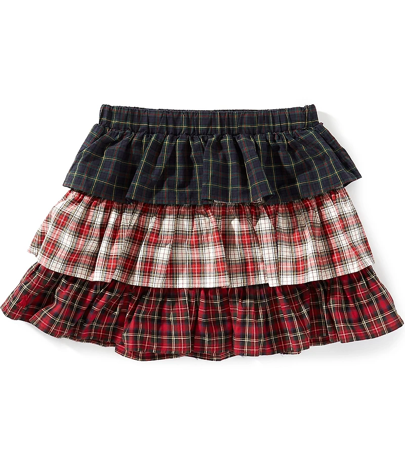 Polo Ralph Lauren Little Girls Mixed-Plaid Tiered Poplin A-Line Skirt