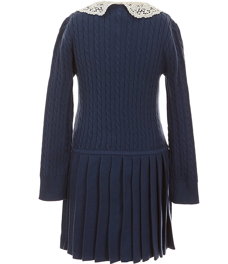 Polo Ralph Lauren Little Girls Puffed-Sleeve Mini-Cable Polo Dress