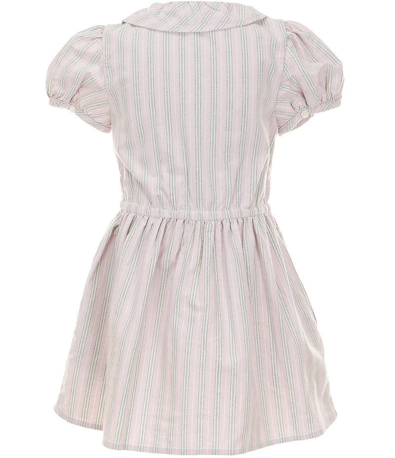 Polo Ralph Lauren Little Girls Puffed Sleeve Ruffle Oxford Shirt Dress