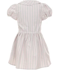 Polo Ralph Lauren Little Girls Puffed Sleeve Ruffle Oxford Shirt Dress