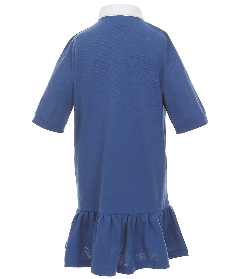 Polo Ralph Lauren Little Girls Short Sleeve Logo Cotton Mesh Rugby Dress
