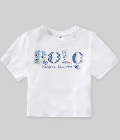 Polo Ralph Lauren Little Girls Short-Sleeve Logo Jersey Cropped Boxy T-Shirt