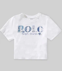 Polo Ralph Lauren Little Girls Short-Sleeve Logo Jersey Cropped Boxy T-Shirt