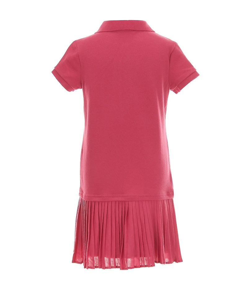 Polo Ralph Lauren Little Girls Short-Sleeve Pleated Stretch Mesh Polo Dress