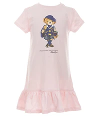 Polo Ralph Lauren Little Girls Short Sleeve Polo Bear Jersey Dress