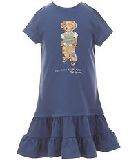 Polo Ralph Lauren Little Girls Short-Sleeve Polo Bear Tiered Jersey Dress