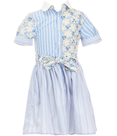 Polo Ralph Lauren Little Girls Short-Sleeve Striped Poplin Fun Shirtdress