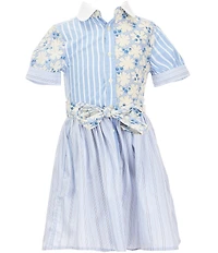 Polo Ralph Lauren Little Girls Short-Sleeve Striped Poplin Fun Shirtdress