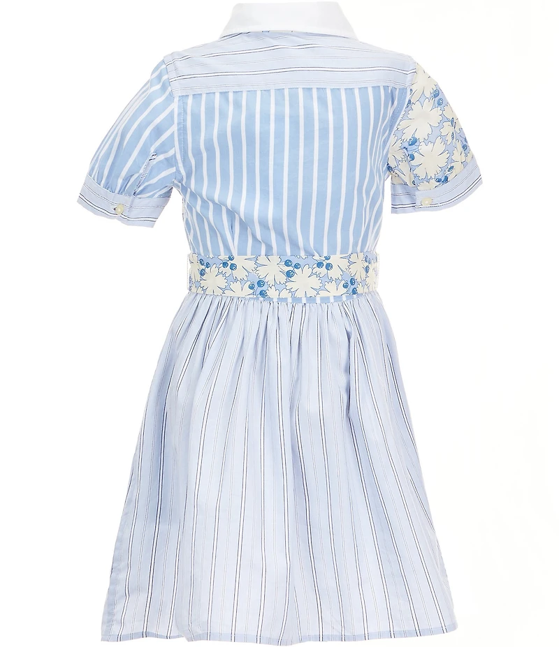 Polo Ralph Lauren Little Girls Short-Sleeve Striped Poplin Fun Shirtdress
