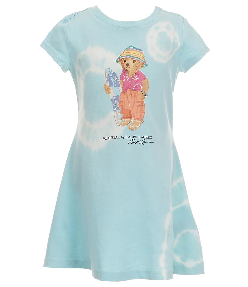 Polo Ralph Lauren Little Girls Short-Sleeve Tie-Dye Polo Bear A-Line Dress