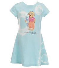 Polo Ralph Lauren Little Girls Short-Sleeve Tie-Dye Polo Bear A-Line Dress