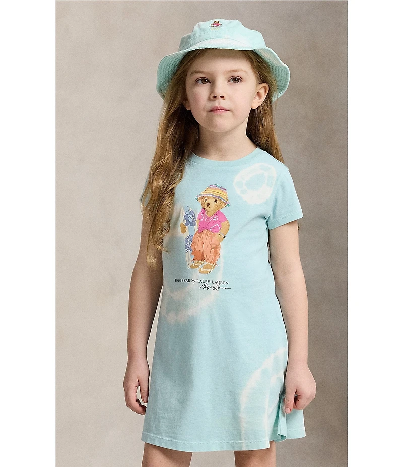 Polo Ralph Lauren Little Girls Short-Sleeve Tie-Dye Polo Bear A-Line Dress