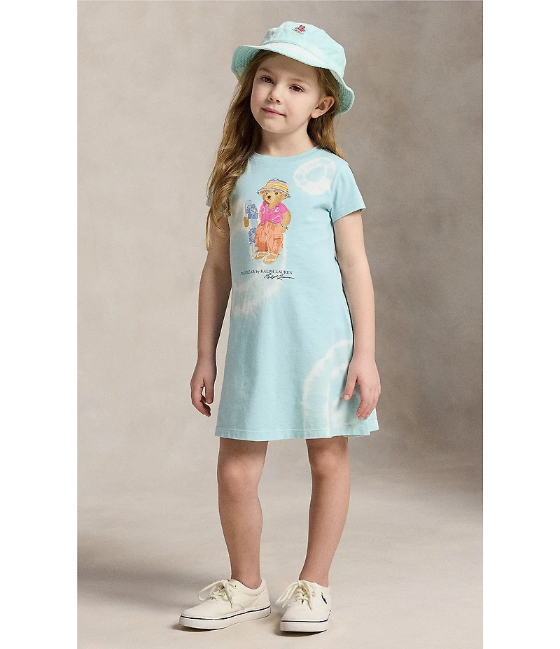 Polo Ralph Lauren Little Girls Short-Sleeve Tie-Dye Polo Bear A-Line Dress