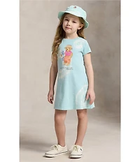 Polo Ralph Lauren Little Girls Short-Sleeve Tie-Dye Polo Bear A-Line Dress