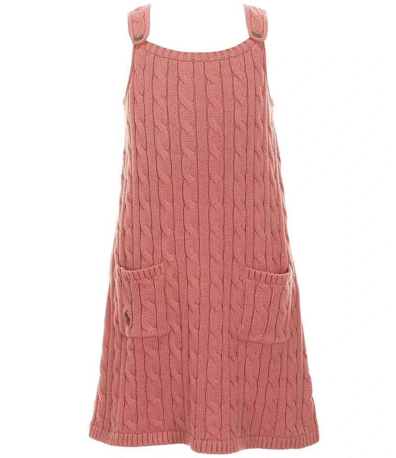 Polo Ralph Lauren Little Girls Sleeveless Cable-Knit Sweater Dress