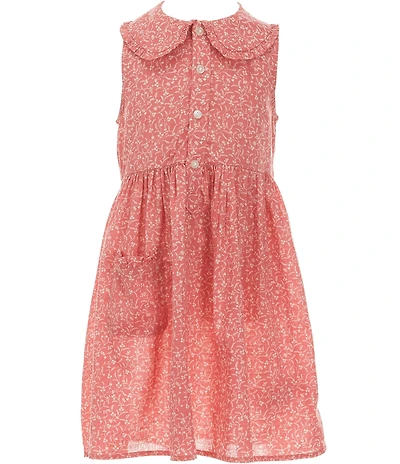 Polo Ralph Lauren Little Girls Sleeveless Floral Peter Pan Collar Dress