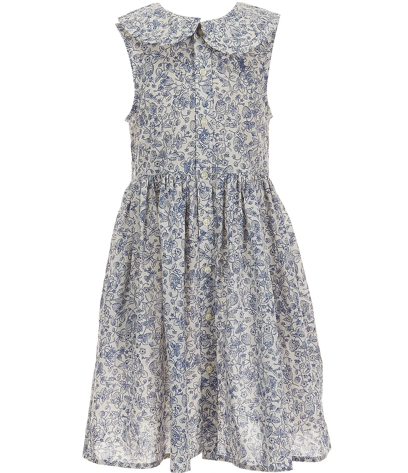 Polo Ralph Lauren Little Girls Sleeveless Floral Slub Shirtdress
