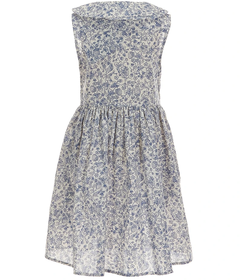 Polo Ralph Lauren Little Girls Sleeveless Floral Slub Shirtdress