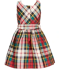 Polo Ralph Lauren Little Girls Sleeveless Plaid Taffeta Fit-And-Flare Dress
