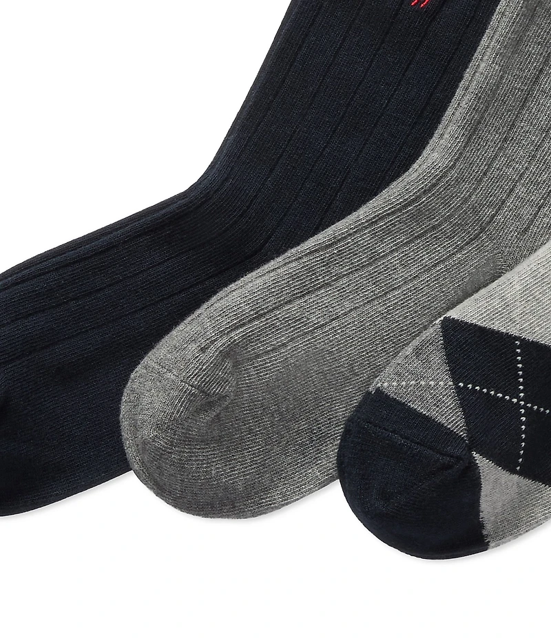 Polo Ralph Lauren Little/Big Boys Classic Argyle Sock 3-pack