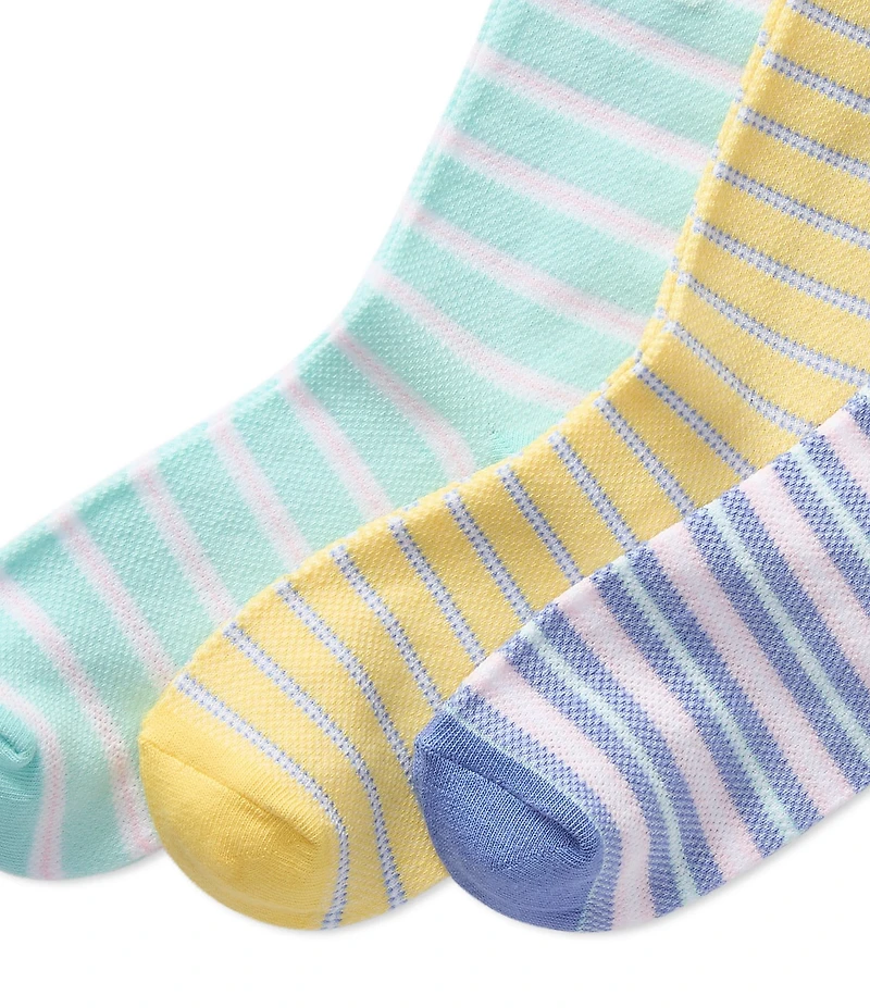 Polo Ralph Lauren Little/Big Girls Oxford Stripe Sock 3-Pack