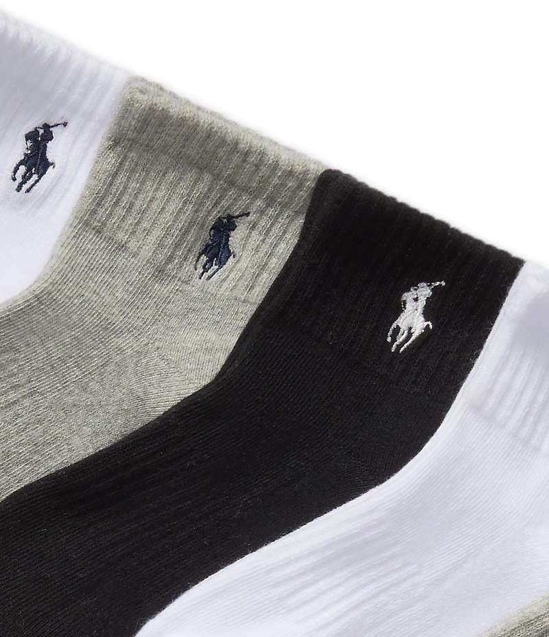Polo Ralph Lauren Little/Big Girls Performance Solid Cushioned Quarter Socks 6-Pack