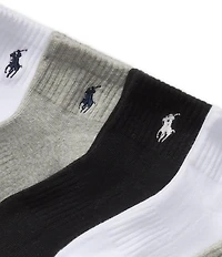 Polo Ralph Lauren Little/Big Girls Performance Solid Cushioned Quarter Socks 6-Pack