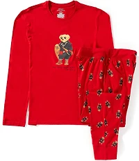 Polo Ralph Lauren Long Sleeve Holiday Bear Sleep T-Shirt & Jogger Pants Set