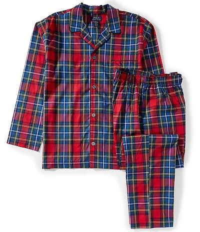 Polo Ralph Lauren Long Sleeve Plaid Woven Pajama Shirt & Matching Plaid Woven Pajama Pant Set
