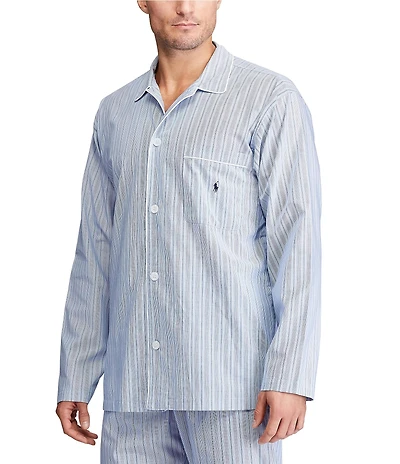 Polo Ralph Lauren Long Sleeve Woven Vertical Striped Pajama Top