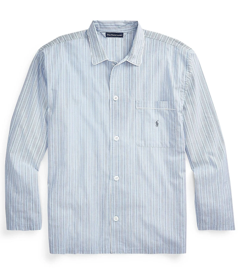 Polo Ralph Lauren Long Sleeve Woven Vertical Striped Pajama Top