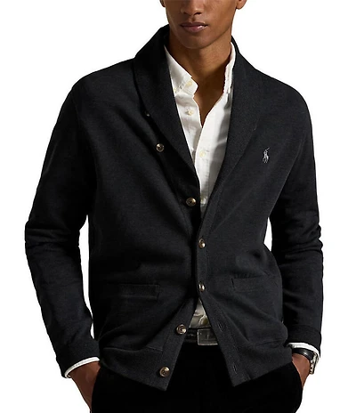 Polo Ralph Lauren Luxury Jersey Shawl Collar Long Sleeve Cardigan