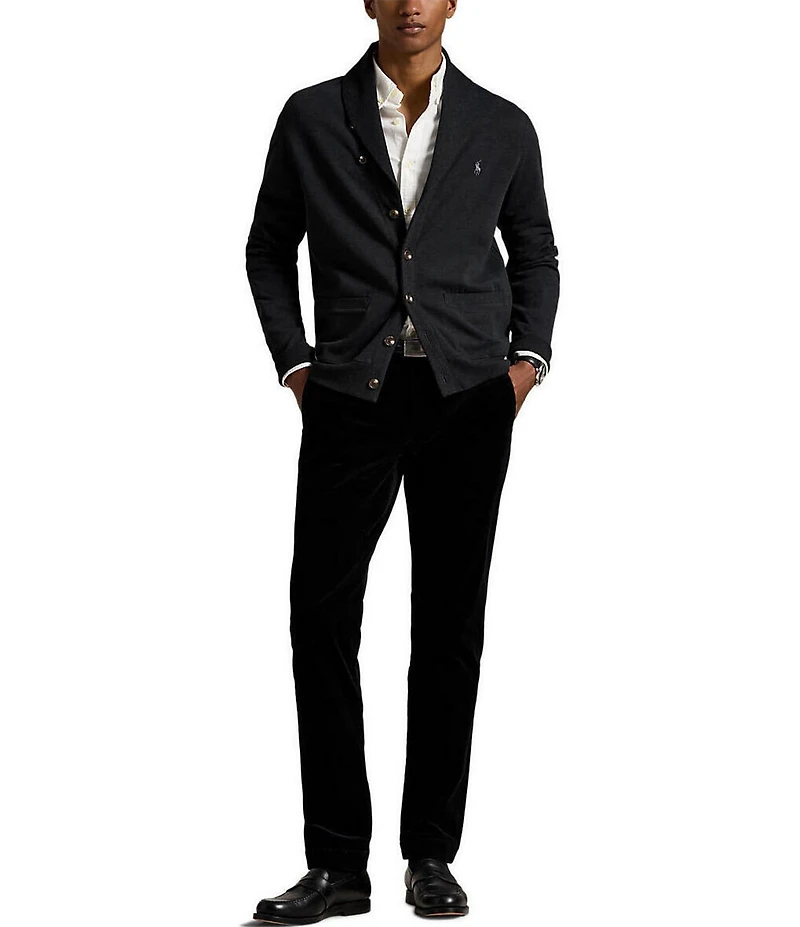 Polo Ralph Lauren Luxury Jersey Shawl Collar Long Sleeve Cardigan