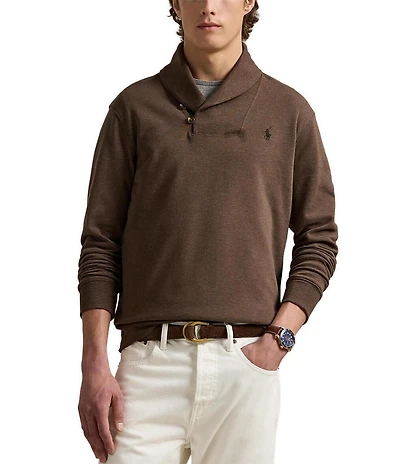 Polo Ralph Lauren Luxury Jersey Shawl Collar Long Sleeve Pullover