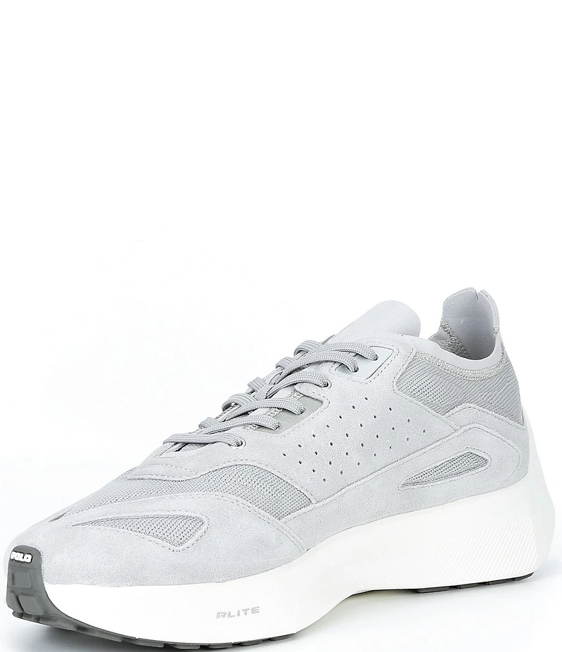 Polo Ralph Lauren Men's Boerum Knit Suede Signature Logo Sneakers