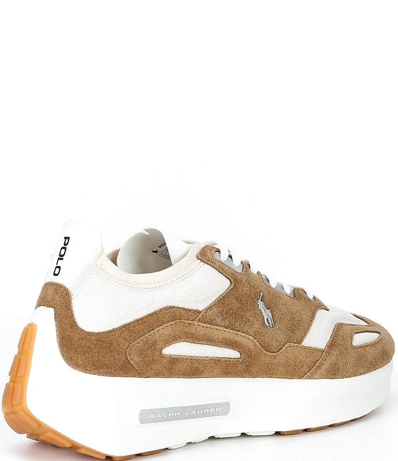 Polo Ralph Lauren Men's Boerum Knit Suede Signature Logo Sneakers